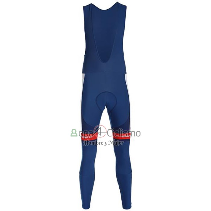 Direct Energie Ropa Ciclismo Culotte Largo 2020 Hombre Mangas Largas Profundo Azul Rojo